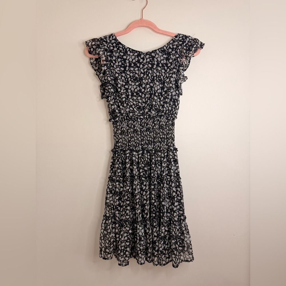 Altar'd State Black and White Floral Midi Dress